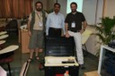 ARPL's Carlo Fonda and Marco Zennaro donating an early sample of the wireless training kit to Prof. Bharat Chaudhari of the Indian Institute of Information Technology in Pune, India.  - thumbnail